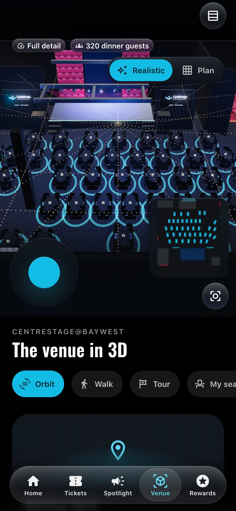Centrestage Live: Guest mobile app on a phone