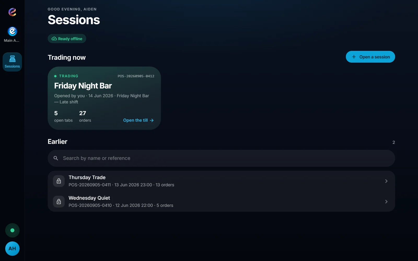 PosSync application screenshot