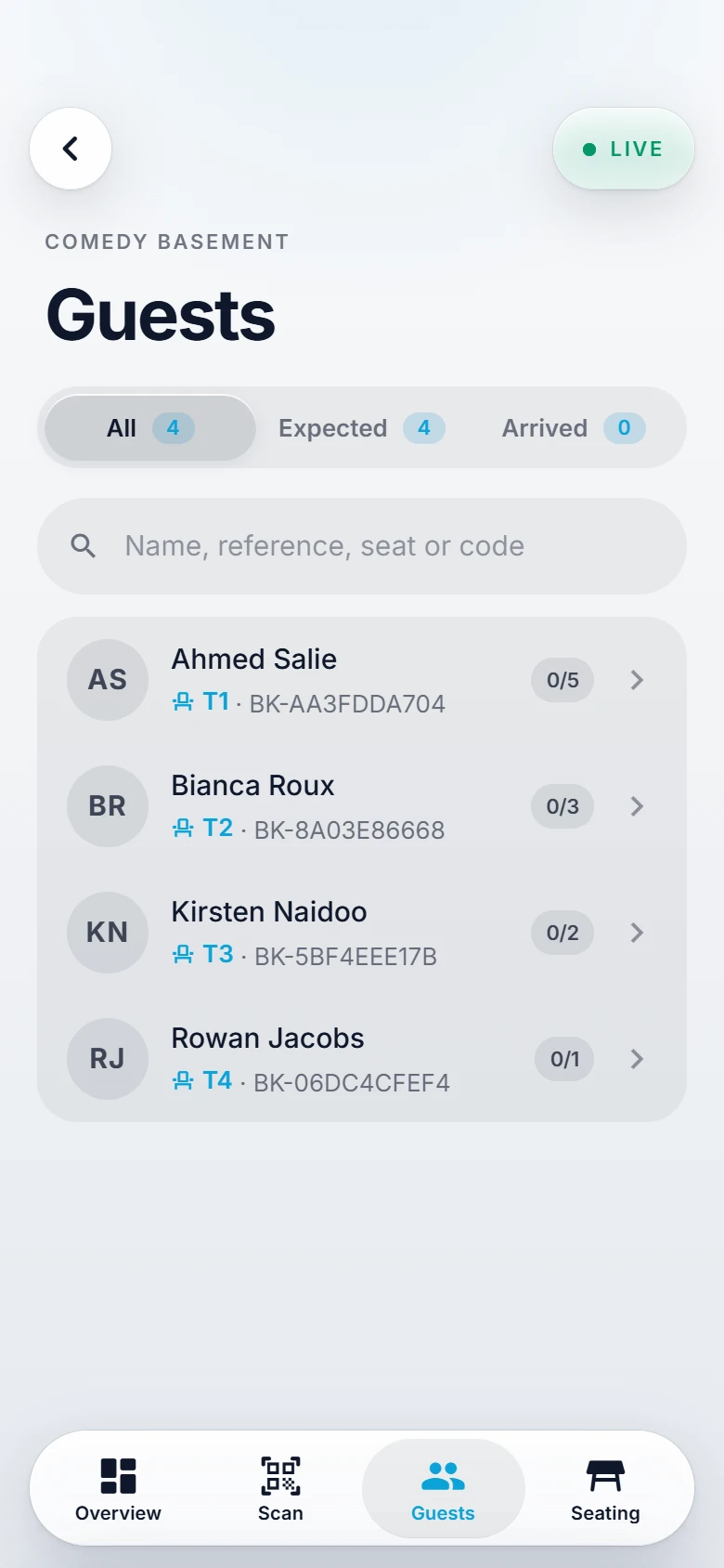 ScannerSync: Ticket check-in app on a phone