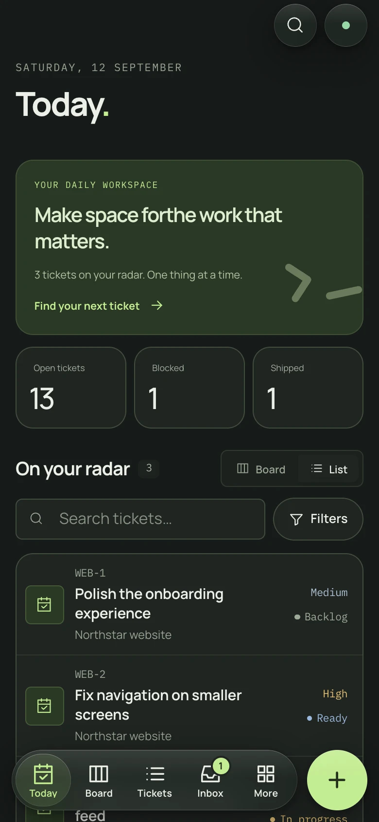 ticket.sh: Project and ticket manager on a phone